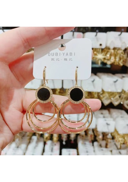 Hengshan Üst Düzey ve Atmosferik Internet Ünlü Mizaç Küpeleri Avrupa ve Amerikan Modası Abartılı Elmas Taklidi Uzun Püskül Küpeler (Yurt Dışından)