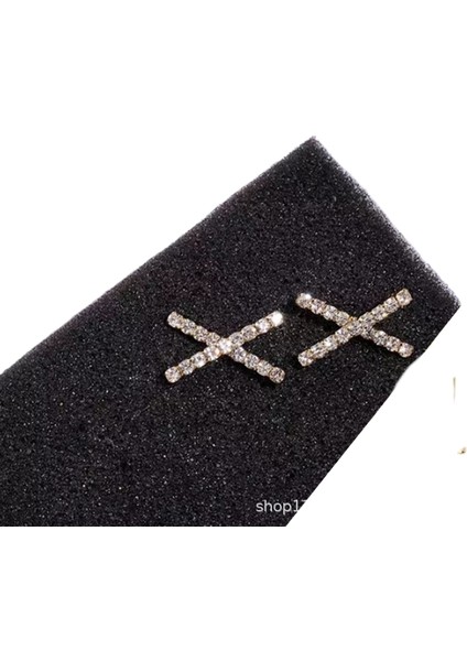 Hengshan Kore Tarzı Kamelya Tarzı Delinmemiş Küpe Inci Çiçek Dama Tahtası Elmas Küpe Kadınlar Için (Yurt Dışından)