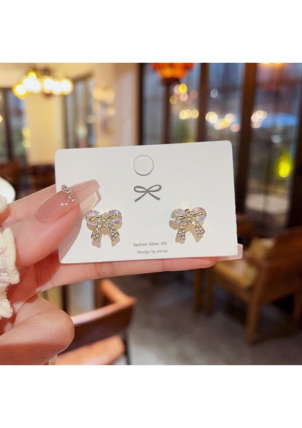 Hengshan 925 Gümüş Iğne Kore Tarzı Moda Inci Küpeler Niş Tasarım Içi Boş Kelebek Tatlı Pembe Çok Yönlü Küpe (Yurt Dışından)