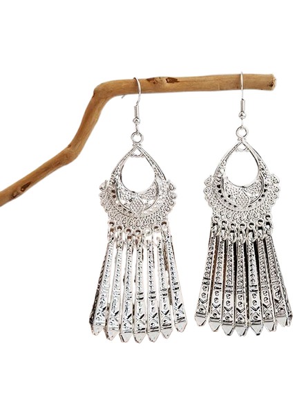 Hengshan Miao Küpeleri, Etnik Azınlık Turistik Küpeleri, Bohem Uzun Yapraklı Püskül Küpeler (Yurt Dışından)