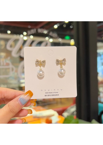 Hengshan Xiaoxiang Inci Küpeler Niş Retro Küpeler S925 Gümüş Iğne Küpeler Üst Seviye Bayan Küpeleri (Yurt Dışından)