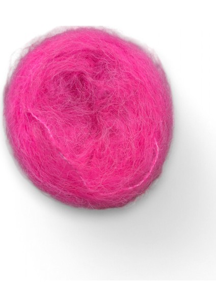 Flamingo Neon Pembe Bol Tüylü Moher Yün Örgü İpi