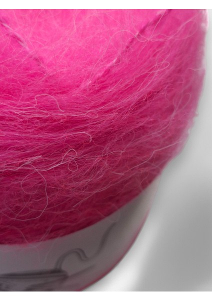 Flamingo Neon Pembe Bol Tüylü Moher Yün Örgü İpi