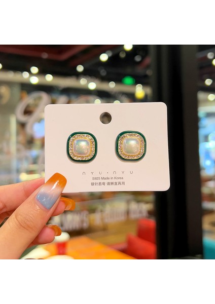 Hengshan Xiaoxiang Inci Küpeler Niş Retro Küpeler S925 Gümüş Iğne Küpeler Üst Seviye Bayan Küpeleri (Yurt Dışından)