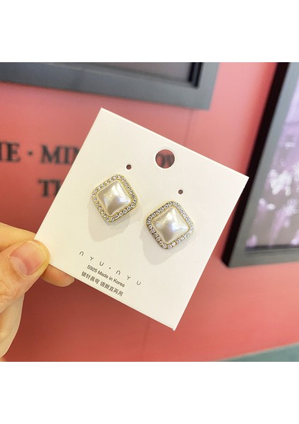 Hengshan Xiaoxiang Inci Küpeler Niş Retro Küpeler S925 Gümüş Iğne Küpeler Üst Seviye Bayan Küpeleri (Yurt Dışından)