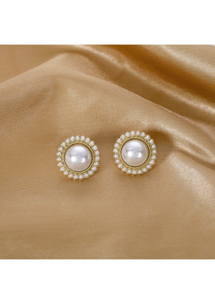 Hengshan Xiaoxiang Inci Küpeler Niş Retro Küpeler S925 Gümüş Iğne Küpeler Üst Seviye Bayan Küpeleri (Yurt Dışından)