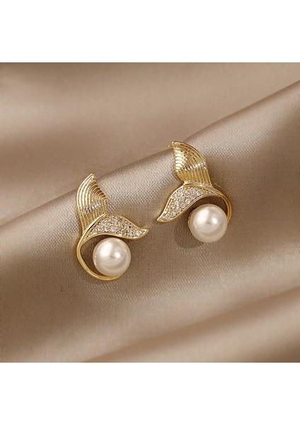 Hengshan Xiaoxiang Inci Küpeler Niş Retro Küpeler S925 Gümüş Iğne Küpeler Üst Seviye Bayan Küpeleri (Yurt Dışından)