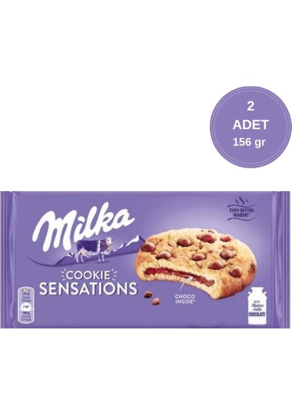 Sensations Choco Cookie Damla Çikolata Ve Dolgulu Bisküvi 156 gr - 2 Adet