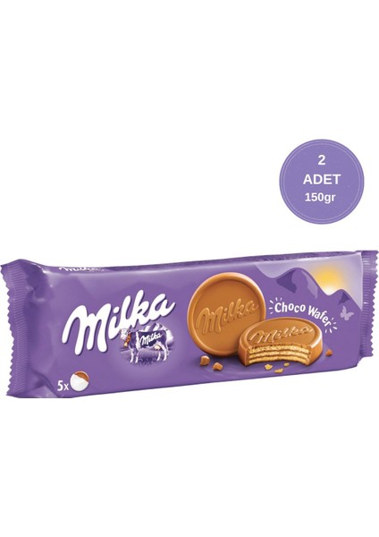 Choco Wafer Sütlü Çikolata Kaplamalı Gofret 150 gr - 2 Adet