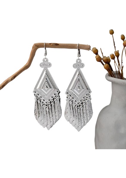 Hengshan Miao Küpeleri, Etnik Azınlık Turistik Küpeleri, Bohem Uzun Yapraklı Püskül Küpeler (Yurt Dışından)