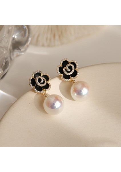 Hengshan Xiaoxiang Inci Küpeler Niş Retro Küpeler S925 Gümüş Iğne Küpeler Üst Seviye Bayan Küpeleri (Yurt Dışından)