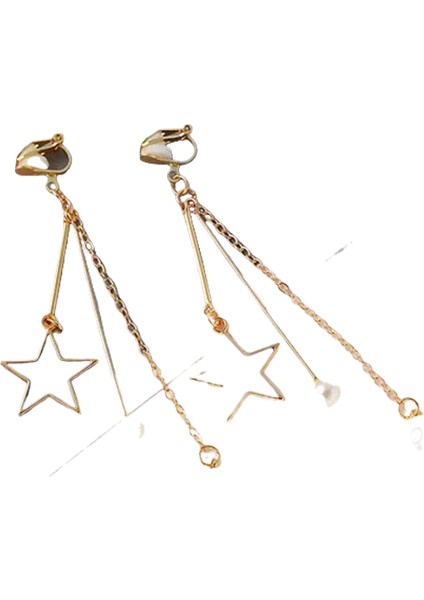 Hengshan Kore Tarzı Kamelya Tarzı Delinmemiş Küpe Inci Çiçek Dama Tahtası Elmas Küpe Kadınlar Için (Yurt Dışından)