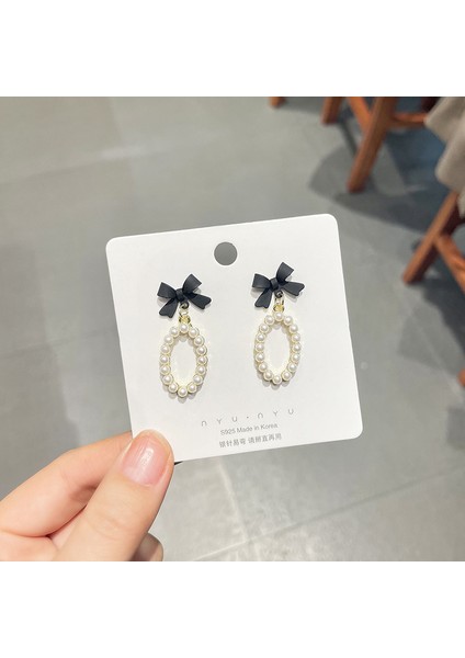 Hengshan Xiaoxiang Inci Küpeler Niş Retro Küpeler S925 Gümüş Iğne Küpeler Üst Seviye Bayan Küpeleri (Yurt Dışından)