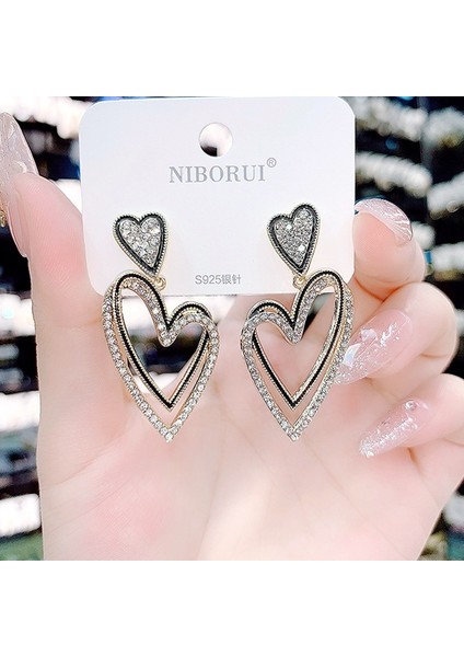 Hengshan Moda Kedi Gözü Elmas Küpe Kadın Ilkbahar ve Yaz Ince Yeni Stil Işık Lüks High-End Küpe (Yurt Dışından)