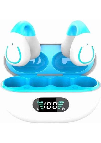 Uzun Süre Kullanıldığında Acı Vermeyen Yeni Klipsli Bluetooth Kulaklık YYKQ71 Takılabilir Renkli Dijital Ekranlı Kulak Klipsli Bluetooth Kulaklık (Yurt Dışından)