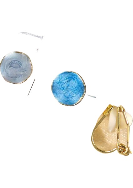 Hengshan Kore Tarzı Kamelya Tarzı Delinmemiş Küpe Inci Çiçek Dama Tahtası Elmas Küpe Kadınlar Için (Yurt Dışından)