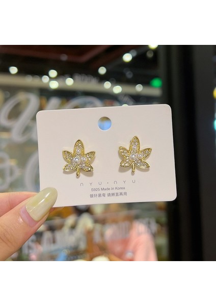 Hengshan Xiaoxiang Inci Küpeler Niş Retro Küpeler S925 Gümüş Iğne Küpeler Üst Seviye Bayan Küpeleri (Yurt Dışından)