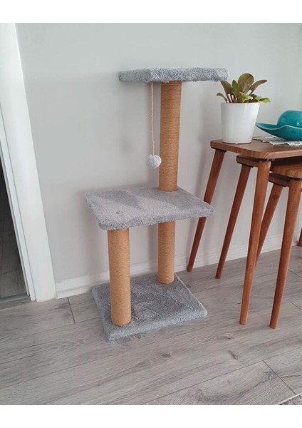 İki Katlı Kedi Tırmalaması Büyük Tırmalama Tahtası Antrasit
