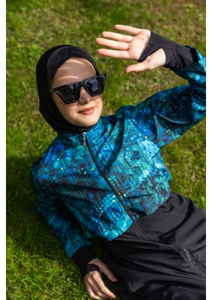 Parmak Geçirmeli Crop Tesettür Mayo