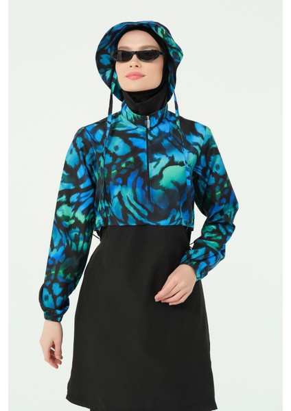 Crop Görünümlü Şapkalı Tesettür Mayo indirimleri