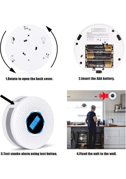 Duman ve Co Dedektörü - Dijital Ekran ve Sesli Uyarı (Yurt Dışından) modelleri