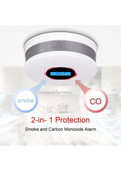 Duman ve Co Dedektörü - Dijital Ekran ve Sesli Uyarı (Yurt Dışından) fırsatları