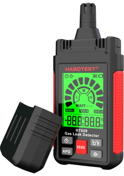 HT609 Yanıcı Gaz Dedektörü LCD Ekranlı Sesli-Görsel Alarm (Yurt Dışından)