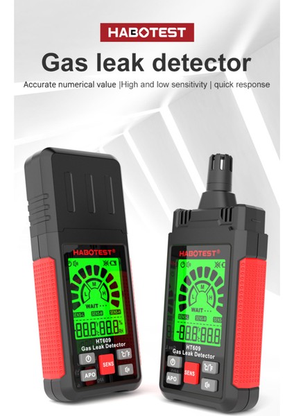 HT609 Yanıcı Gaz Dedektörü LCD Ekranlı Sesli-Görsel Alarm (Yurt Dışından) modelleri