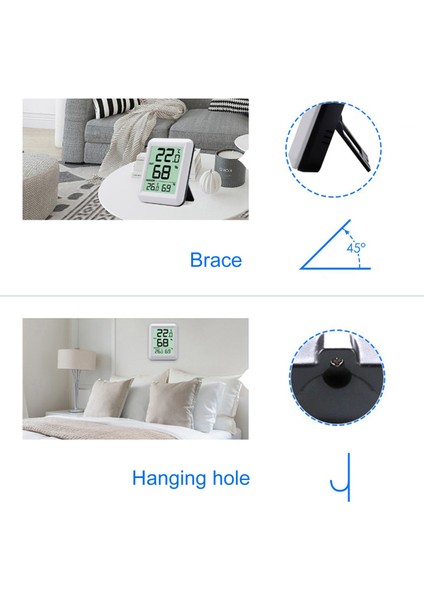 Dijital Higrometre Termometre, Iç-Dış Nem Ölçer 100 Metre LCD Ekran Sera ve Çiftlik Için (Yurt Dışından) modelleri