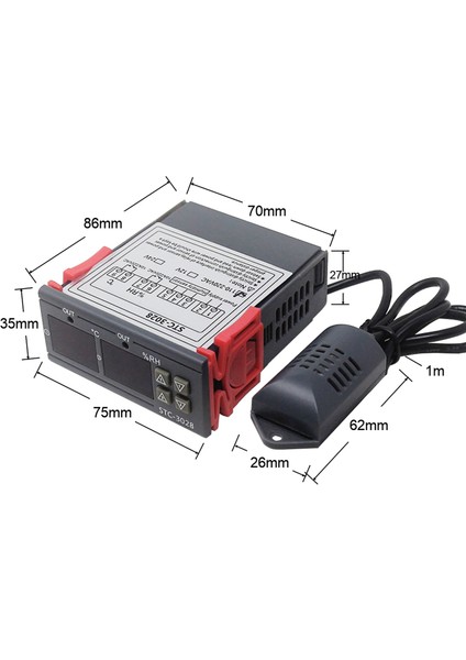Dijital Sıcaklık Nem Kontrol Röle Sensörlü 110-220V (Yurt Dışından)