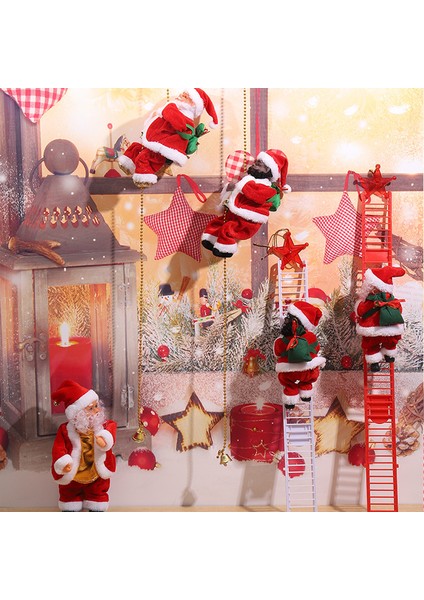 Yeni Noel Dekorasyonu Elektrikli Merdiven Tırmanma Ipi Noel Baba Çocuk Hediye Siyah Merdiven Noel Kolye (Yurt Dışından) fiyatları