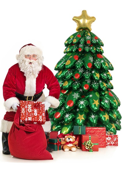 Montajlı Noel Ağacı Alüminyum Film Balonları Çıkarılabilir Üç Boyutlu Noel Ağacı Balonları Noel Dekorasyon MALZEMELERI125*88CM (Yurt Dışından) fiyatları