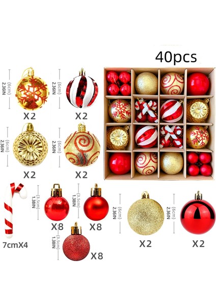 Noel Dekorasyonu Elektroliz Topu Plastik Top Özel Şekilli Boyalı Noel Topu Hediye Noel Ağacı Kolye (Yurt Dışından)