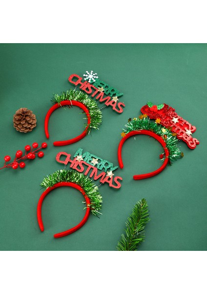 Yeni Noel Payetli Ingiliz Kafa Bandı Noel Partisi Dekorasyon Malzemeleri Çocuklara Küçük Hediyeler (Yurt Dışından)