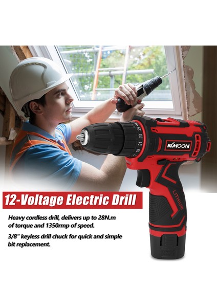 12V Yüksek Güçlü Kablosuz Matkap - Ev Dıy Lityum Pil (Yurt Dışından)