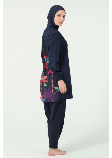 Arkası Püskül Süslemeli Tesettür Mayo