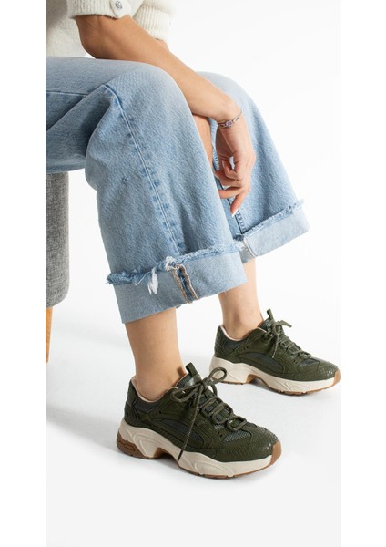 Dennise Kadın Haki Spor Ayakkabı modelleri