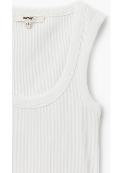 Slim Fit Kolsuz U Yaka Kadın Fitilli Atlet indirimleri