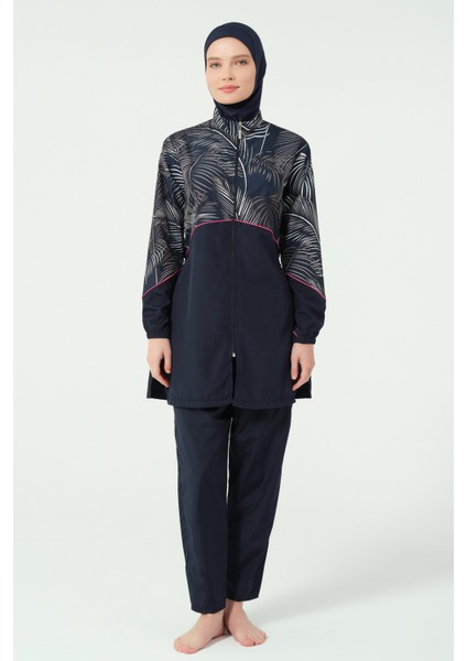 Kıl Biye Süslemeli Battal Tesettür Mayo