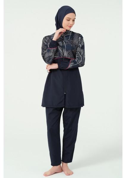 Kıl Biye Süslemeli Battal Tesettür Mayo modelleri