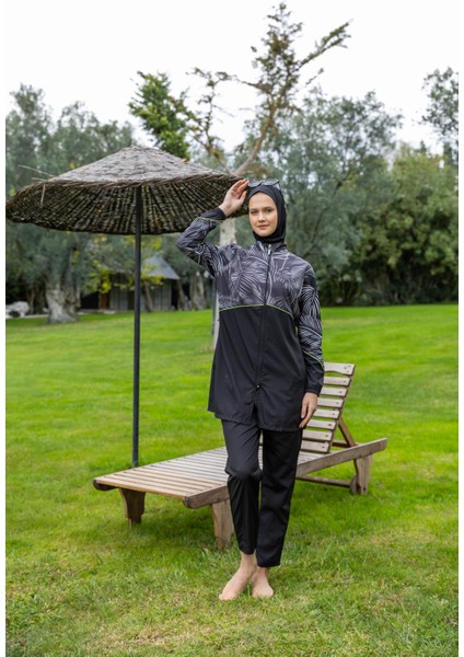 Kıl Biye Süslemeli Battal Tesettür Mayo