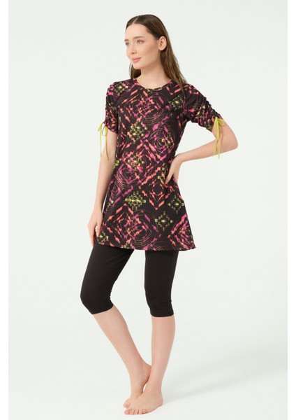 Kolu Toplamalı Yarım Kol Yarı Kapalı Mayo indirimleri