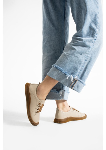 Preko Kadın Deri Krem Günlük Ayakkabı fırsatları