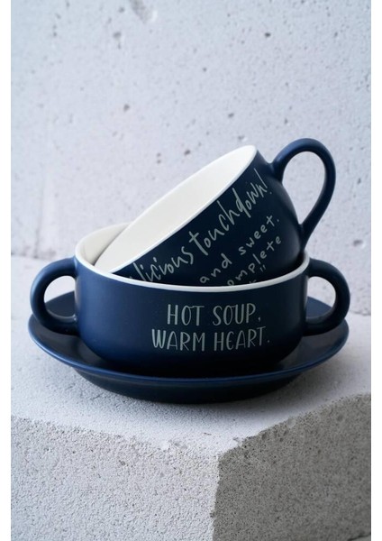 Blush Lacivert Kupa/kase/tabak Set 3 Parça