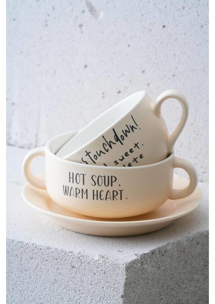 Blush Krem Kupa/kase/tabak Set 3 Parça