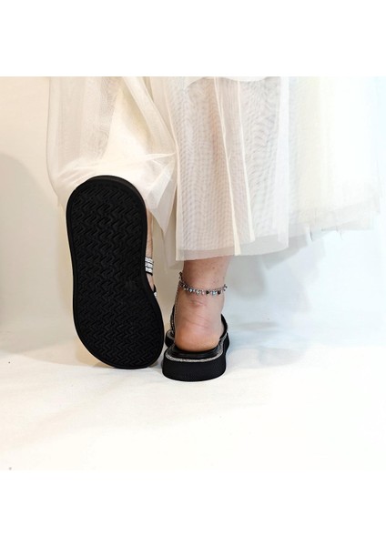 7505 Siyah Renk Taşlı Bayan Terlik indirimleri