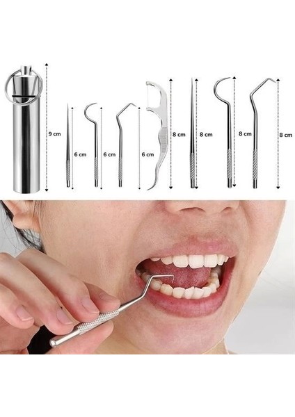 Buffer® 7 Parça Paslanmaz Çelik Ağız Diş Tartar Sökücü Temizlik Bakım Seti