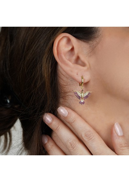 Fuşya Anka Kuşu Altın Kaplama Gümüş Takım AGT04 fırsatları