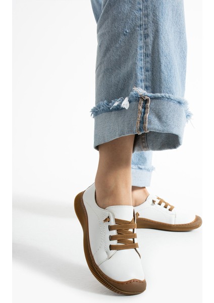 Preko Kadın Deri Beyaz Günlük Ayakkabı fırsatları