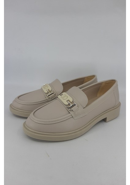 Bej Kadın Loafer Ayakkabı 69-707